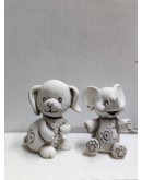 Bomboniera elefantino cagnolino bianco